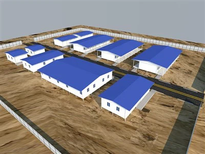 Frantsiya Gvianasida CBC 20ft Flatpack Prefabrik konteynerlar bilan qurilish lageri dizayni