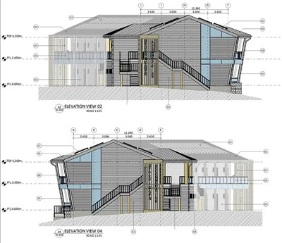 Ikki qavatli{0}}Prefab mehmonxona konstruktiv dizayni va Braziliya mijozi uchun materiallar roʻyxati